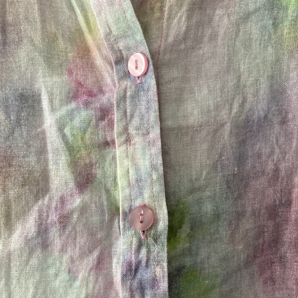 Blu No 9 100% Linen Relaxed Fit Multicolour Button Down Shirt Size Extra Large - Picture 4 of 6
